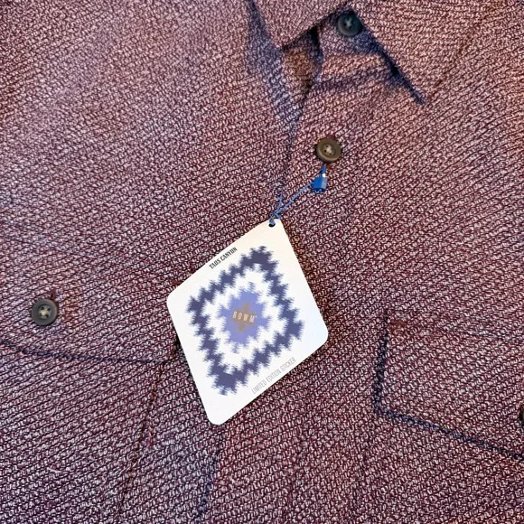 ROWM Taos Canyon Shirt Jacket Mens Small Burgundy Textured Heavyweight Button Up - Picture 4 of 12